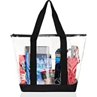Bags for Less Large Clear Vinyl Tote Bags Shoulder Handbag Image